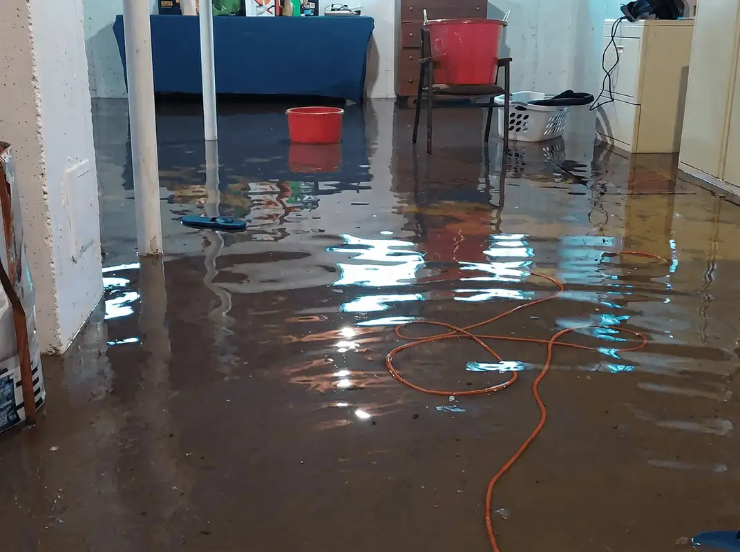 Basement with boiler, cabinets and washing machine completely flooded in Charlotte, NC